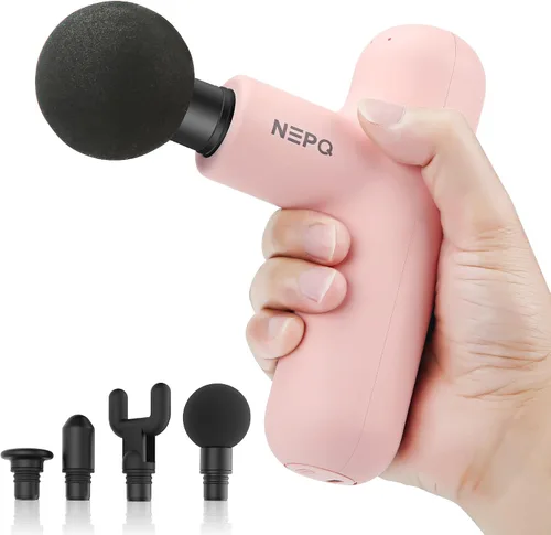 Vista 10 de NEPQ Mini Pistola de Masaje, Potente Pistola de Percusión de Tejido Profundo Portátil para Músculos Fasciales, Masajeador de Cabeza, Cuello