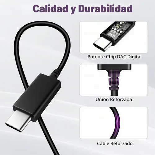Vista 6 de COOYA - Auriculares USB C con cable para iPhone 18 Pro Max 17, 16, 15 Púrpura