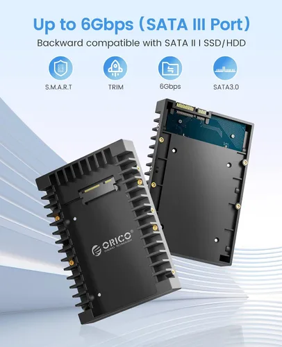 Vista 4 de ORICO 2.5 SSD SATA a 3.5 Adaptador de disco duro para bahía interna convertidora de montaje de soporte para bandeja de 7 / 9.5 / 12.5mm 2.5 pulgadas