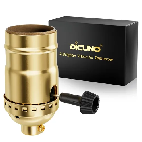 Vista 17 de DiCUNO Reemplazo de enchufe de lámpara E26 con certificación UL, perilla del interruptor de giro para encendido/apagado, enchufe de luz de base