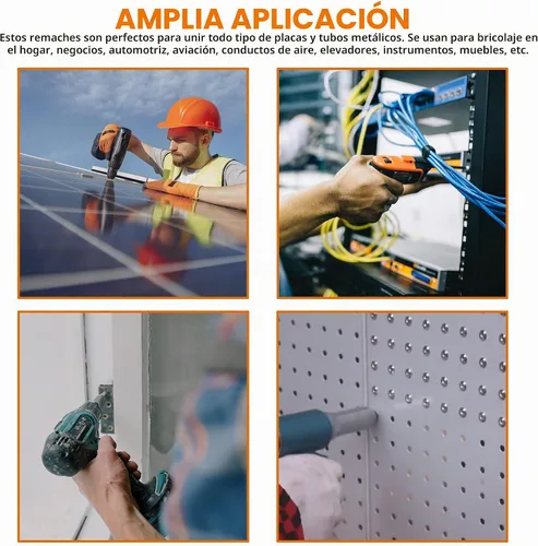 Vista 6 de ISPINNER 385pcs 8 tamaños de remaches ciegos de aluminio, kit surtido de remaches pop (plata)
