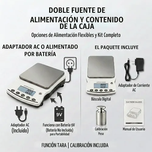 Vista 7 de RESHY Báscula de laboratorio de 176.37 oz x 0.00 oz, balanza analítica digital de alta precisión con pesas de calibración, escala de gramo