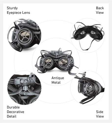 Vista 11 de Gafas Steampunk Steam Punk Gafas Cosplay Disfraz