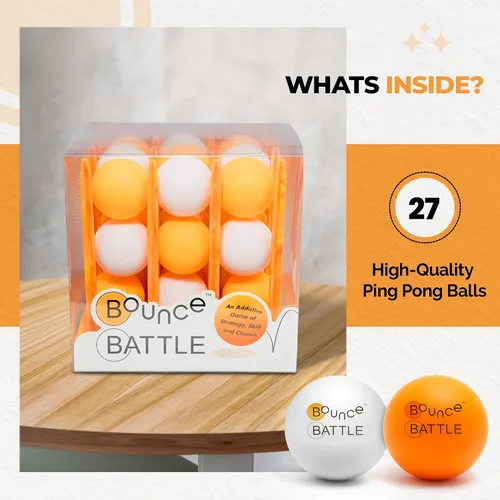 Vista 5 de Juego de mesa Bounce Battle™ Set – Edición Marmolada – Juego rápido en familia y para fiestas para niños, adolescentes y adultos – Estrategia