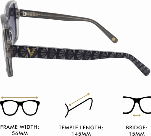 Vista 4 de VONTÉLLE Pharaoh Frames - Lentes de sol cuadrados unisex listos para prescripción