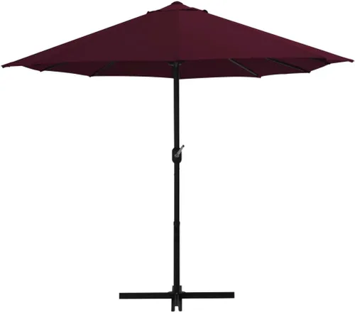 Vista 6 de vidaXL Sombrilla de jardín con doble parte superior y base cruzada para patio al aire libre Bordeaux Rojo