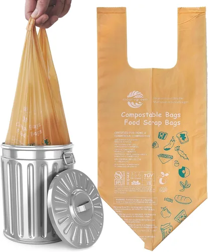 Vista 13 de Bolsas de basura compostables de 13 galones, bolsas altas de basura de alimentos resistentes para cocina, extragruesas, certificadas US BPI ASTM