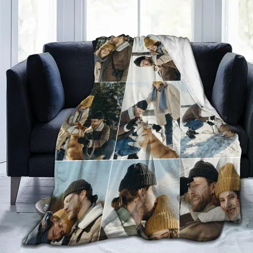 Vista 11 de Manta personalizada con fotos, texto, manta personalizada de collage de fotos, manta de franela personalizada, ropa de cama de cumpleaños, Navidad