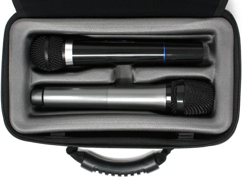 Vista 5 de LOUDmouth Funda de micrófono inalámbrico dual Caja de almacenamiento de EVA de viaje dura para dos micrófonos inalámbricos Estuche de transporte