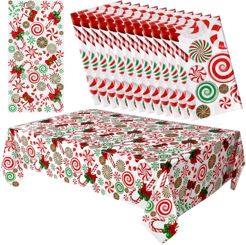 Vista 11 de Ganeen Mantel de plástico con flores azules, 12 unidades, diseño floral, vintage, desechable, rectangular, de plástico, 54 x 108 pulgadas