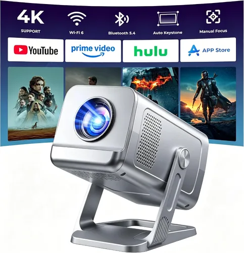 Vista 10 de Mini proyector con WiFi y Bluetooth, proyector portátil 4K 1080P soporte