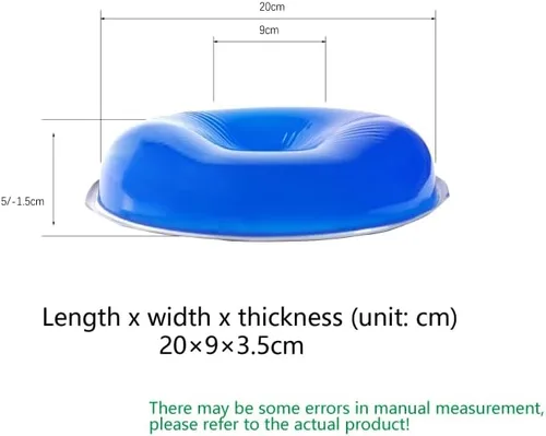 Vista 2 de Gel Head Positioning Cushion, Round Medical Support Pillow, Blue, 7.9 x 3.54 x 1.38 inches