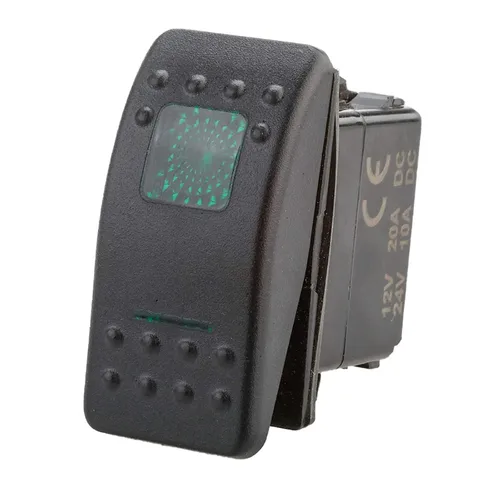 Vista 3 de Amarine Made Interruptor basculante impermeable de 12V 20 amperios On-Off-On de 2 posiciones para barco marino DPDT de 7 pines con 2 lámparas LED