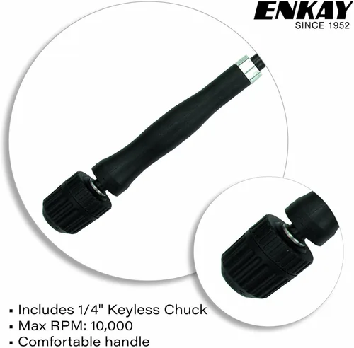 Vista 3 de ENKAY - Eje flexible resistente con portabrocas sin llave de 1/4 de pulgada, 56 pulgadas