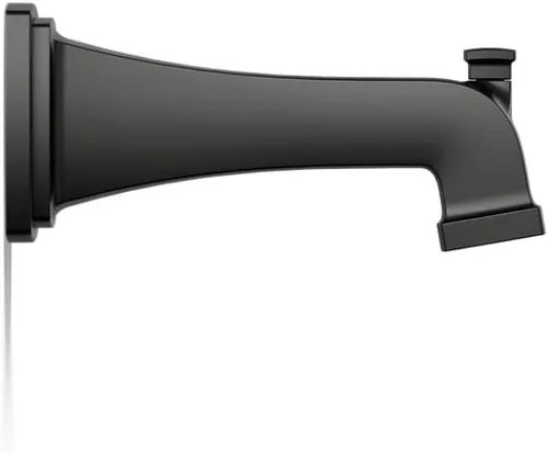 Vista 5 de KOHLER 27406-BL Riff - Boquilla de baño para montaje en pared con desviador y conexión deslizante, grifo de bañera, color negro mate