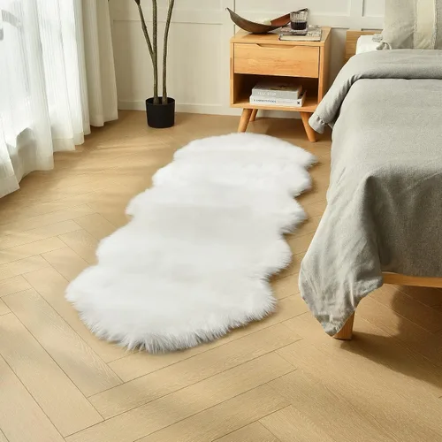 Vista 8 de duduta - Alfombra de pelo sintético de lana de oveja beige 2x3 pies, suave y esponjosa, funda para silla de pelo mullido, alfombra pequeña