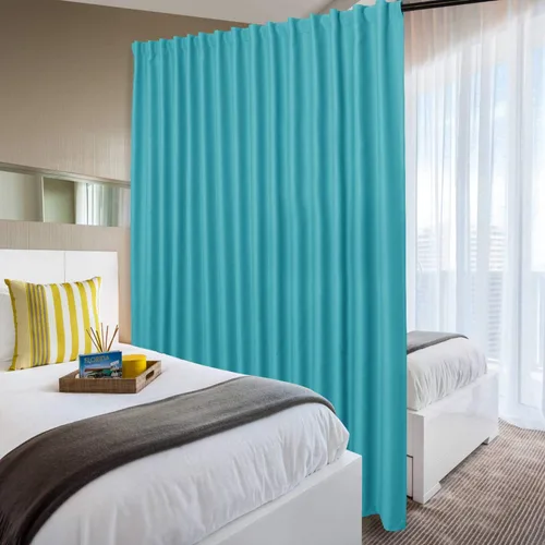 Vista 19 de DWCN Cortina opaca divisora de privacidad para puerta corrediza de patio, cortinas térmicas extra anchas con pestaña trasera y bolsillo para barra