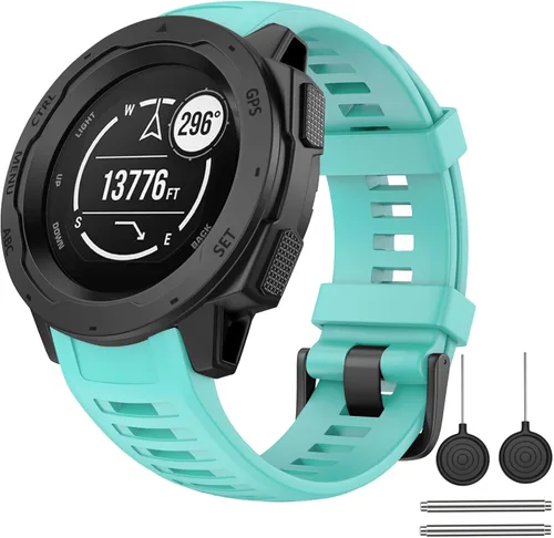 Vista 12 de OVERSTEP Correa de reloj para Garmin Instinct Smartwatch - Amarillo ámbar Correa de repuesto de silicona suave de 0.866 in compatible con Garmin