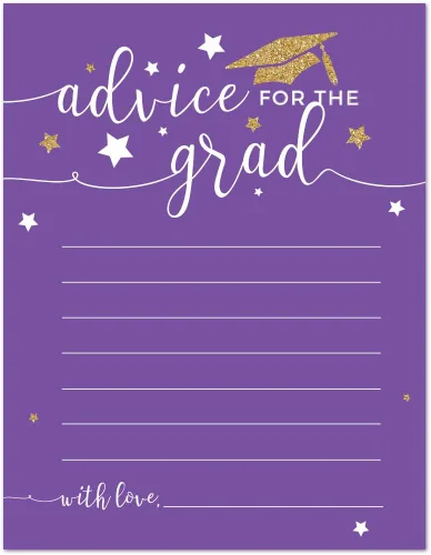 Vista 37 de Andaz Press Colección de fiesta de graduación con purpurina de color morado real y dorado, pancarta colgante con cuerda, Congrats Grad!, 5 pies, 1