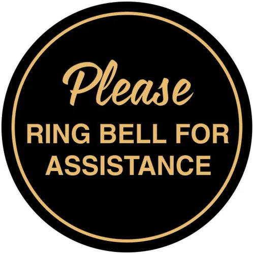 Vista 9 de Signs ByLITA Circle Please Ring Bell For Assistance - Letrero de pared o puerta Fácil instalación Letrero de recepción de recepción