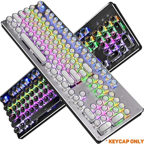 Vista 7 de Teclas, 104 unids/set de PBT Universal Ronda de la Tapa de Teclas Teclas para Cherry MX Teclado Mecánico - Blanco