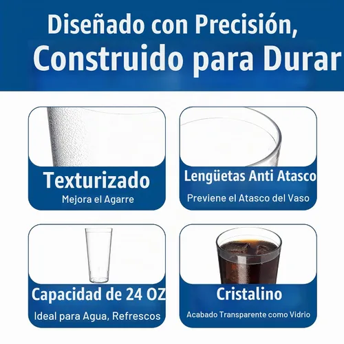 Vista 6 de Carlisle FoodService Products - Vaso de plástico Stackable™ de 24 onzas, transparente (paquete de 72)