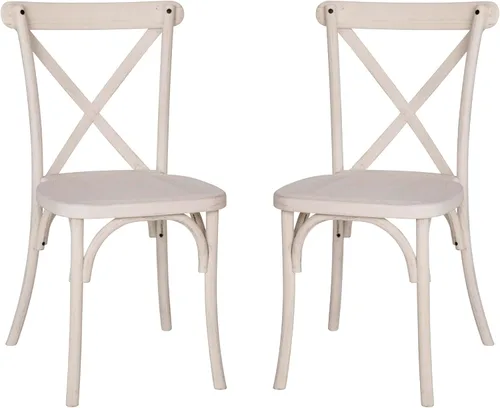 Vista 6 de Flash Furniture Silla X-Back, paquete de 2, resina, negra Hand Stained Finish