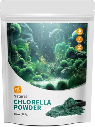 Vista 9 de Chlorella Powder Natural - Polvo de clorofila, apoya el sistema inmunológico y la función hepática, mantiene a la juventud, vegano, rico