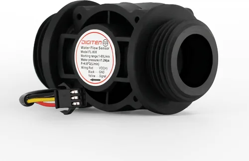 Vista 4 de DIGITEN Control de flujo de agua Pantalla LCD+G1 "medidor de sensor de flujo+válvula solenoide G1"+potencia 12V