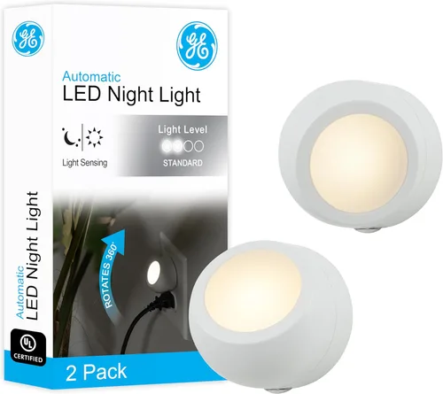 Vista 9 de GE 10202 - Luz nocturna LED automática de media luna (2 unidades), color blanco