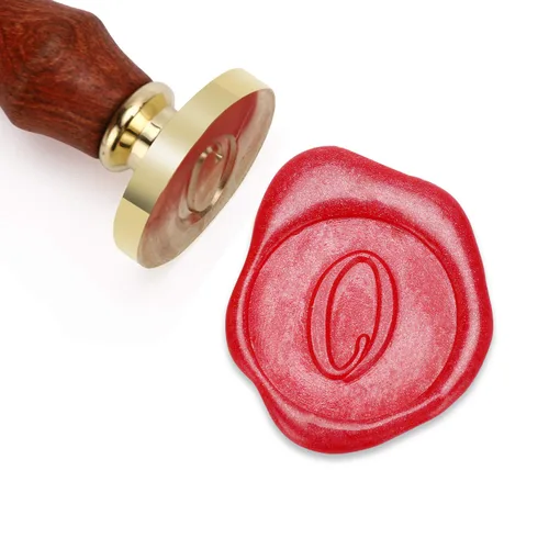 Vista 15 de Sello de cera Mceal, sello de latón con mango de madera, sello grande de 30 mm, letra A caligráfica