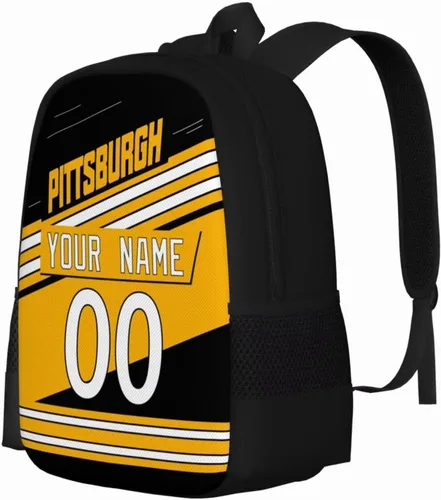 Vista 2 de KREDE Mochila Pittsburgh - Bolsas personalizadas para hombres y mujeres, Negro 01