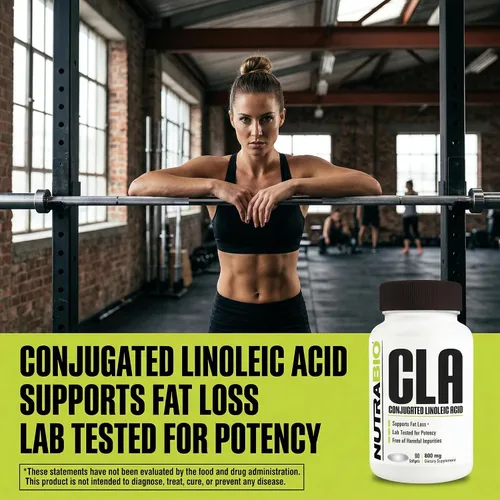Vista 6 de NutraBio Suplemento de ácido linoleico conjugado CLA, 800 mg, 90 cápsulas blandas