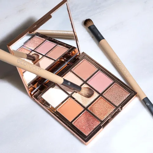 Vista 4 de EcoTools Juego de brochas para mejorar los ojos, pinceles de maquillaje para sombra de ojos líquida, cremosa y en polvo y aplicación de delineador