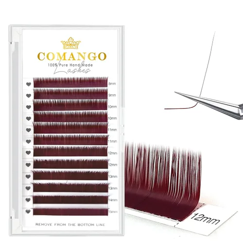Vista 20 de CoMango Easy Fan - Extensiones de pestañas rizadas C/D de 0.05/0.003 in, pestañas de volumen que florecen automáticamente, color negro mate 2D-20D