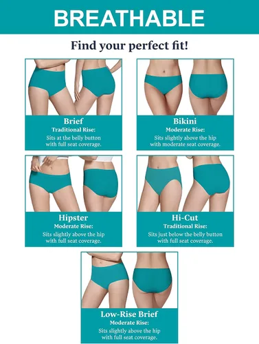 Vista 6 de Fruit of the Loom - Ropa interior transpirable de mujer, talla regular y extragrande