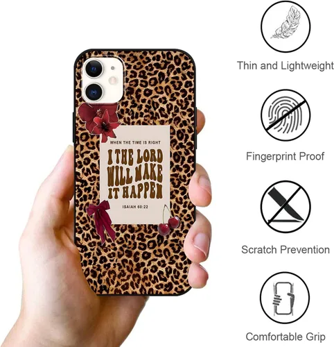 Vista 6 de Paquete de 2 fundas para iPhone 11 de 6.1 pulgadas con frase de fe Estético.