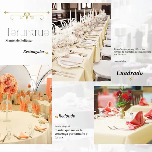 Vista 6 de Paquete de 12 manteles rectangulares beige para mesas de 6 pies de 60 x 102 pulgadas, manteles impermeables beige a granel para bodas, poliéster