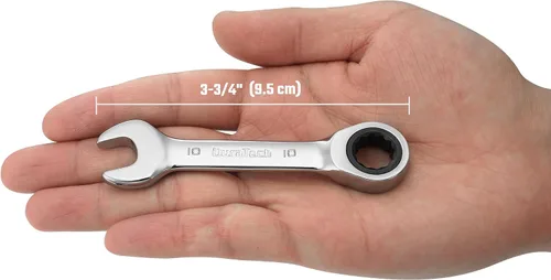 Vista 2 de DURATECH Llave combinada de trinquete rechoncha de 0.394 in, métrica, CRV