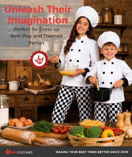 Vista 6 de fun shack Disfraz de chef para niños, disfraces de Halloween para niños Blanco