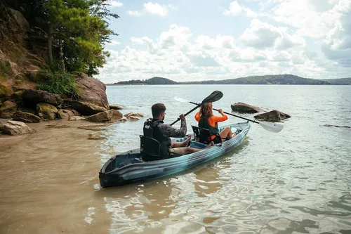 Vista 6 de Perception Tribe 13.5 - Kayak tándem sentado en la parte superior para diversión completa, almacenamiento trasero grande con amarres