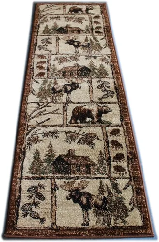 Vista 7 de Masada Rugs, Bear Cabin - Alfombra de alce (2 pies 2 pulgadas x 7 pies 2 pulgadas)