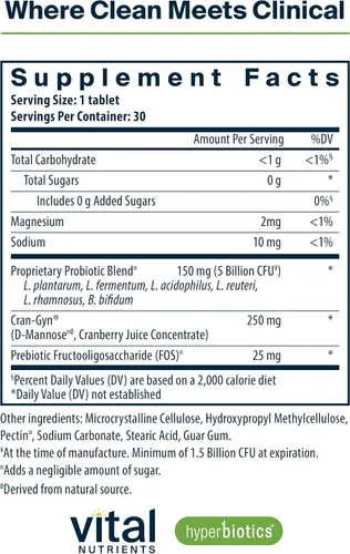 Vista 2 de Hyperbiotics Probióticos Pro para mujeres Tabletas de liberación temporal Suplemento nutricional premium Vegano, sin lácteos y gluten Apoyo