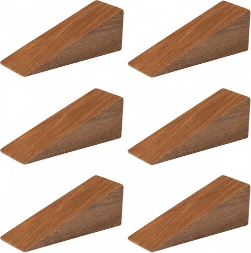 Vista 7 de Amyhill 6 piezas de cuña de madera para puerta, cerradura de puerta Natural