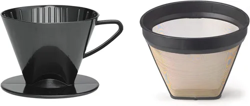 Vista 12 de Cono de Filtro de Café para Verter Fino, Tamaño Número 1, Negro, Prepara de 1 a 2 Porciones