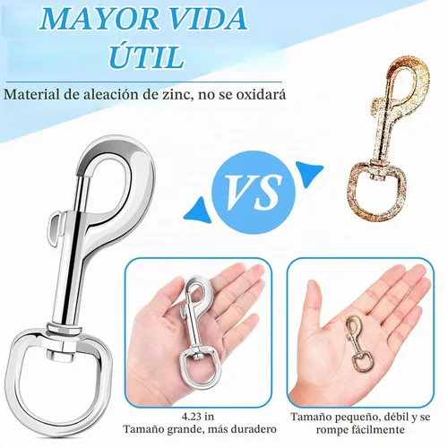 Vista 7 de ERKOON 4.23 Inch Zinc Alloy Swivel Trigger Snap Single Sided Clips 8 Pack