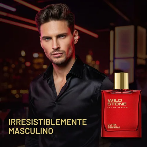 Vista 3 de Wild Stone Eau De Parfum Ultra Sensual 3.38oz, 3.4 fl oz Perfume EDP de lujo para hombres Fragancia premium intensa de larga duración 100%