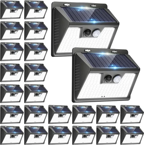 Vista 50 de Peasur Luces Solares para Exteriores con Sensor de Movimiento, 140 LED Luz Solar Alimentada por Energía Solar para Cerca Impermeable, 3 Modos