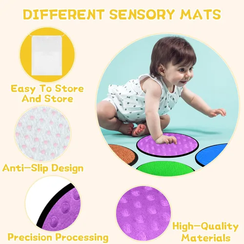 Vista 4 de 10 juegos de tapetes sensoriales para niños autistas, azulejos sensoriales texturizados, juguetes sensoriales para bebés y niños pequeños