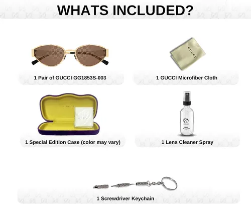 Vista 3 de Gucci GG1853S Monogram Lasered GG Pattern With Guccissima Lens Almond Shape Sunglasses with Luxury Eyewear Kit